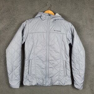Columbia Women Copper Crest Hooded Quilted Jacket Gray XS XK1191